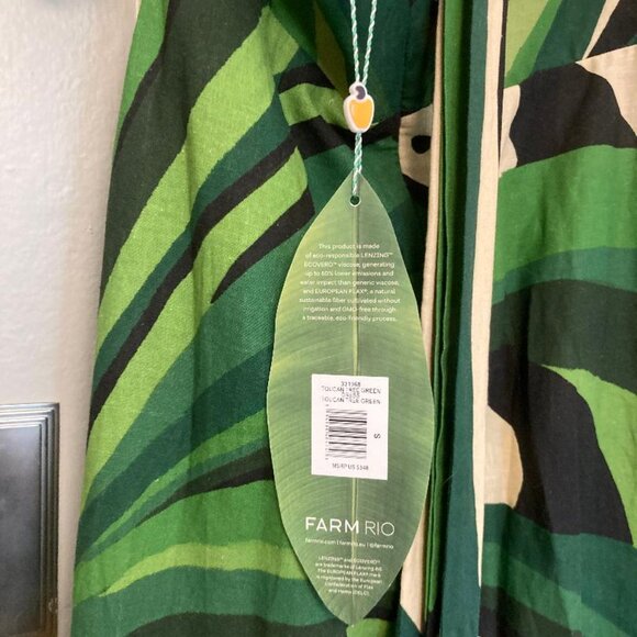 NWT Farm Rio Toucan beaded maxi halter dress, sz. S - Picture 7 of 8